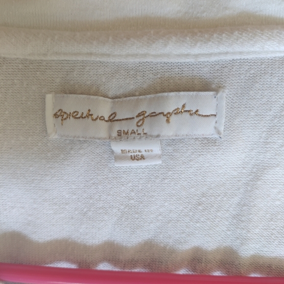 Spiritual Gangster Sz Small White Long Sleeve Sweater Graphic Print V Neck - Picture 4 of 5